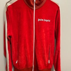 Red/Gold Velour Palm Angels Track Zip Up